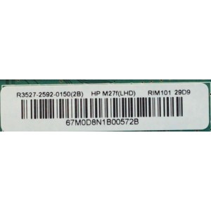 MAIN PARA MONITOR HP ORIGINAL / NUMERO DE PARTE R3527-2592-0150 / R017122810792 / PANEL LM270WF7 (HS)(AK1) / MODELO HP M27F FHD